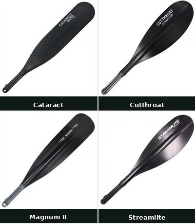 Cataract oar blade selections for whitewater oars